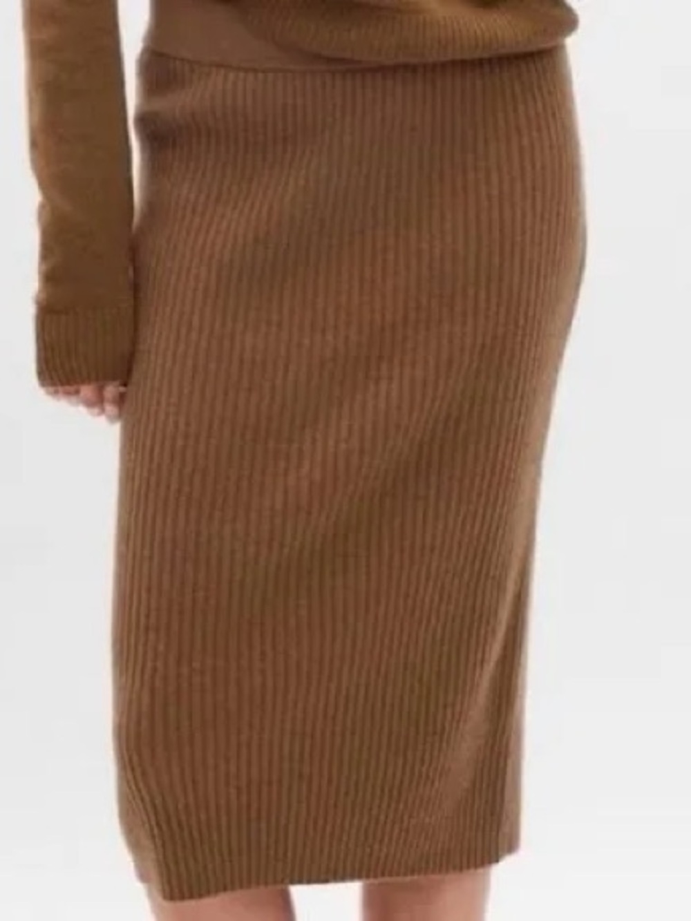 Gap Women's Ribbed Knit Midi Skirt - Brown